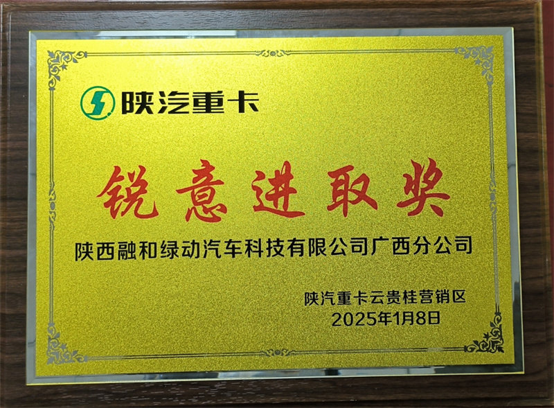 （广西）陕汽重卡云贵营销区“锐意进取奖”