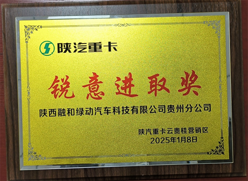 （贵州）陕汽重卡云贵营销区“锐意进取奖”